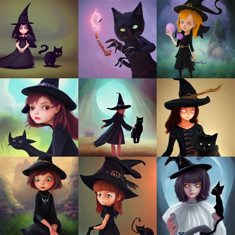 Mischievous young witch